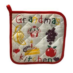 Vintage Grandma’s Kitchen Pot Holder – Red & White